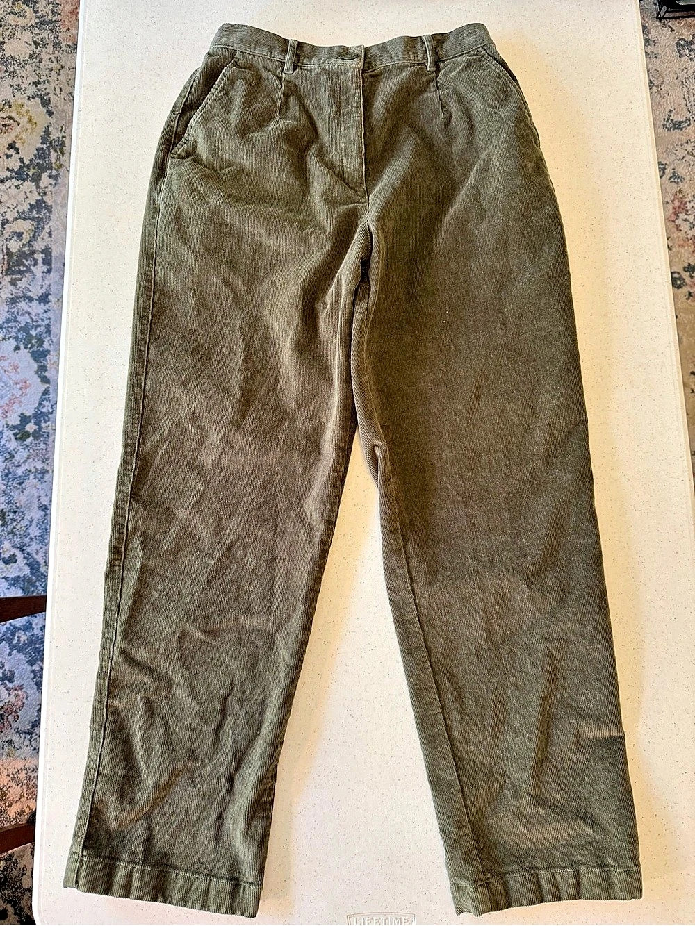 Vintage L.L.Bean Original Fit Corduroy Pants Green Women’s Size 12